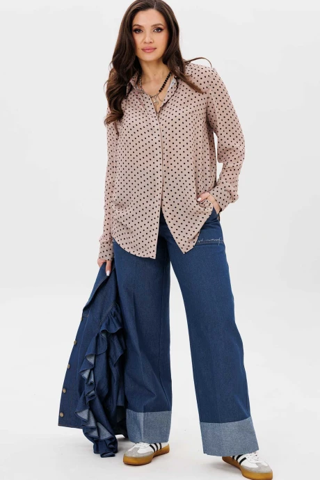 Блузка MisLana 1149 беж-точки #1