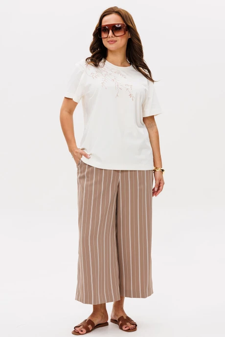 Брючный костюм MisLana 1885 белый/бежевый двойка #1