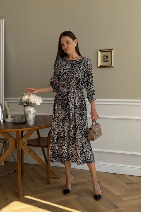 Платье DilanaVIP 2093 леопардовый принт #1