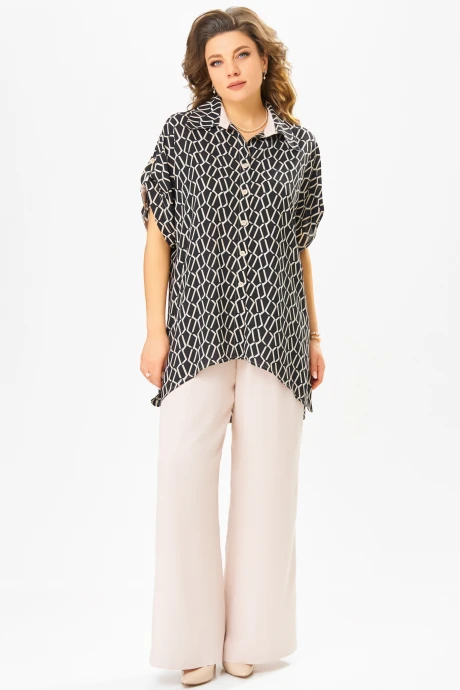 Брючный костюм FITA 3071 черно-бежевый двойка #1