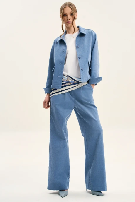 Брючный костюм GO F3109/29-1413 голубой двойка #1