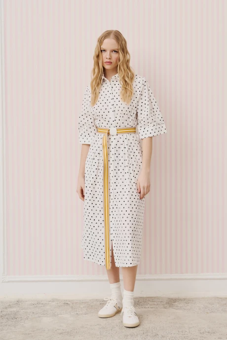 Платье Lokka 1623 белый/черный горох #1