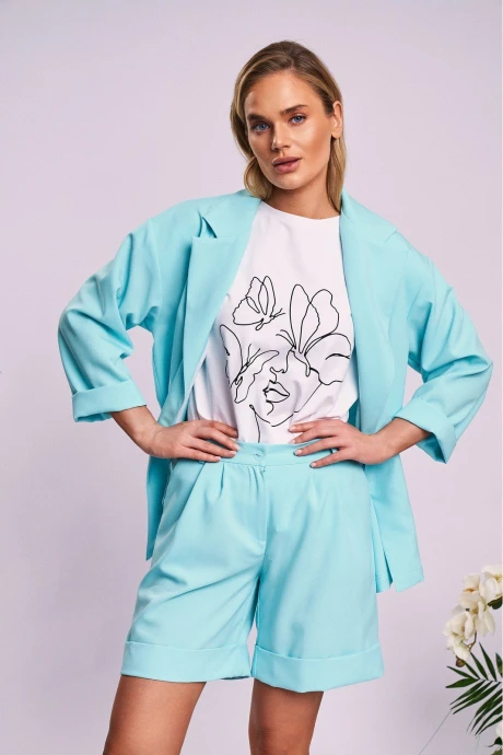 Костюм с шортами *Распродажа KaVaRi 8005 мята двойка #1