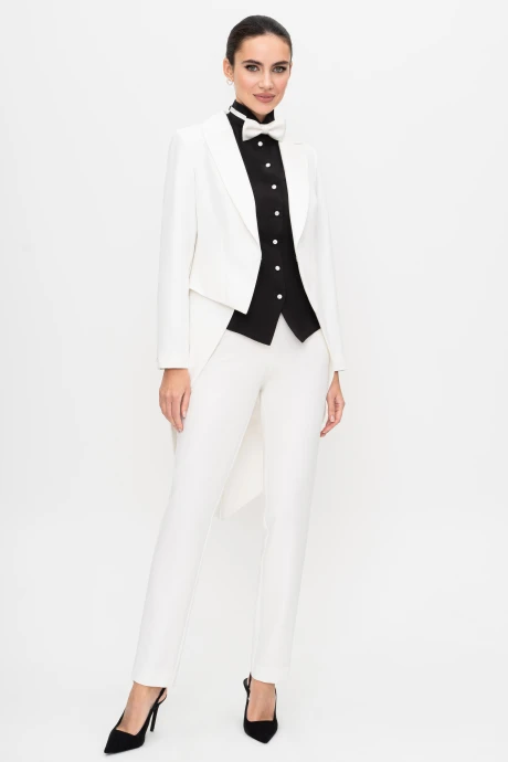 Брючный костюм ЮРС 22-741-2 белый тройка #1