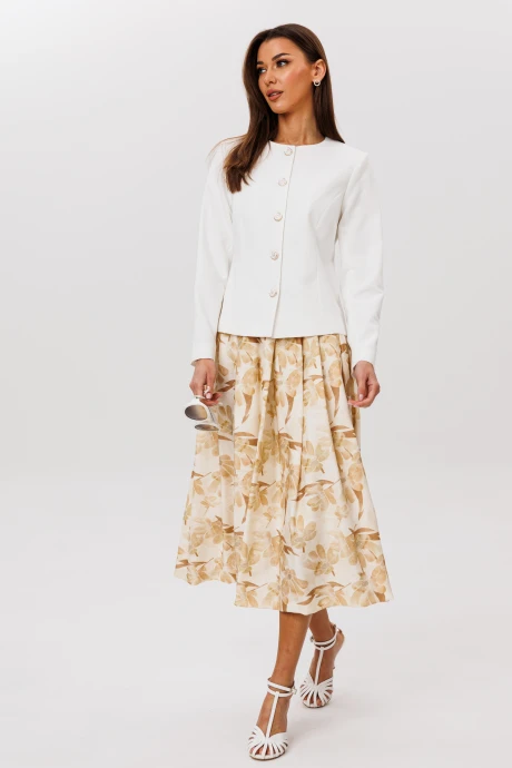 Юбочный костюм Ларс Стиль 1076/1 молочно-бежевый двойка #1