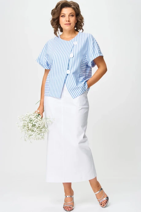 Юбочный костюм Michel Chic 1422 белый, полоска двойка #1