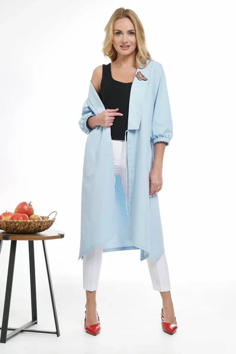 Брючный костюм ALANI COLLECTION 2328 белый голубой тройка #1