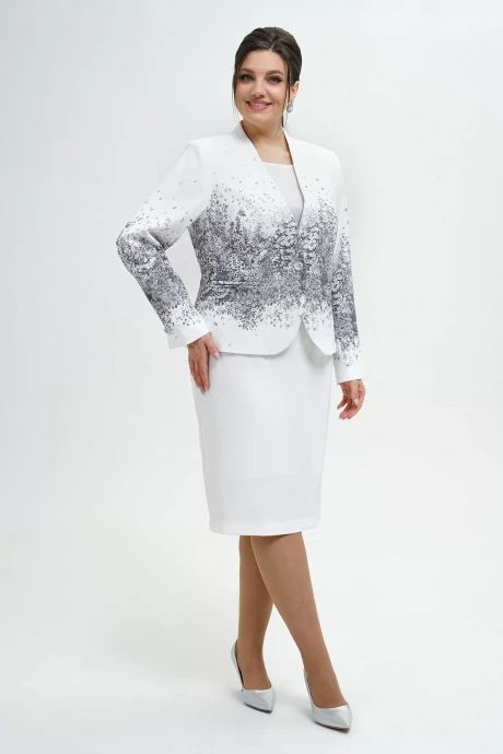 Юбочный костюм ALANI COLLECTION 2300 серый принт тройка #1