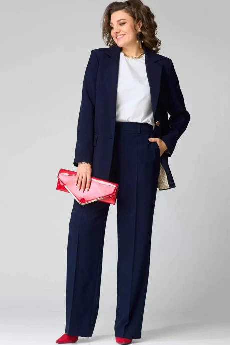 Брючный костюм Твой Имидж 2078 темно-синий тройка #1