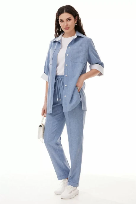 Брючный костюм Твой Имидж 2103 небесно-голубой тройка #1