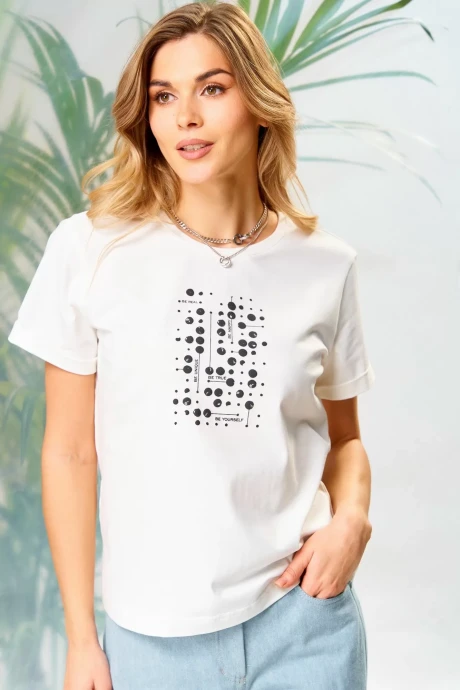 Джемпер (кофта) LAIKONY L-532-1 молочный точки черный #1