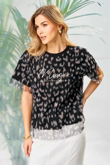 Джемпер (кофта) LAIKONY L-372-1 темный лео #1