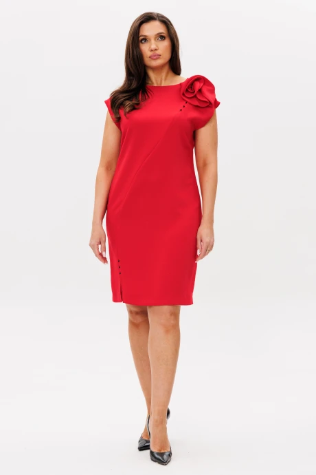 Платье MisLana 1344 розово-красный яркий #1