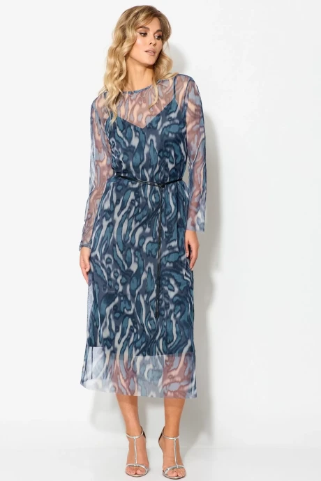 Костюм с платьем LAIKONY L-462 синий #1