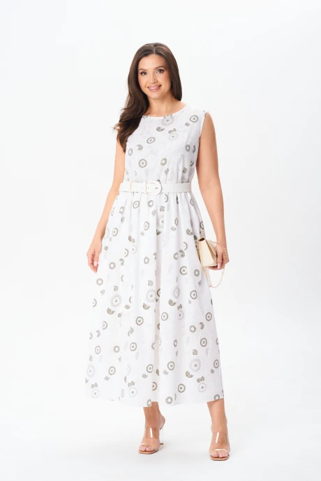 Платье AXXA 55217 белый+хаки #1