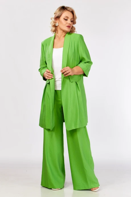 Брючный костюм Кокетка и К 1281-1 зеленый тройка #1
