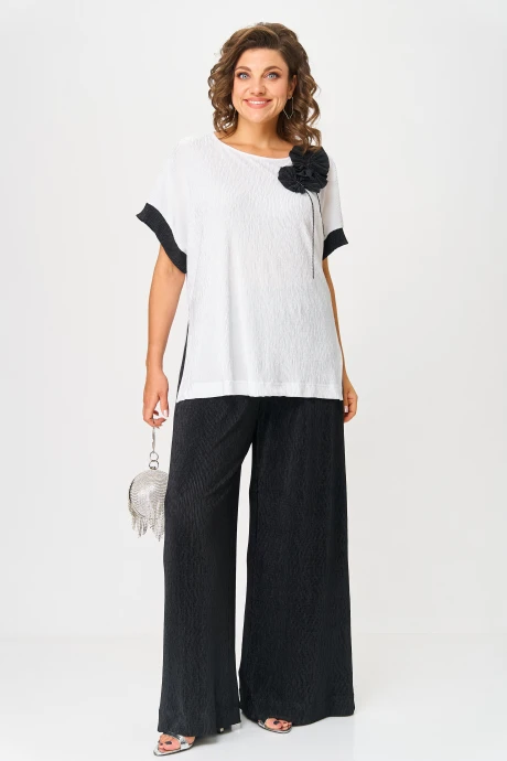 Брючный костюм Michel Chic 1423 черный, белый двойка #1