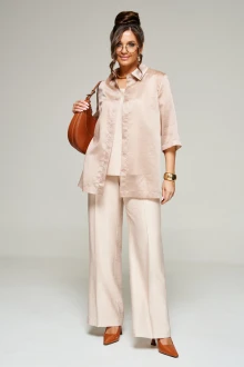 Брючный костюм Beautiful&Free 6327 бежевый тройка