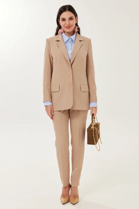 Брючный костюм Твой Имидж 2174 бежевый двойка #1