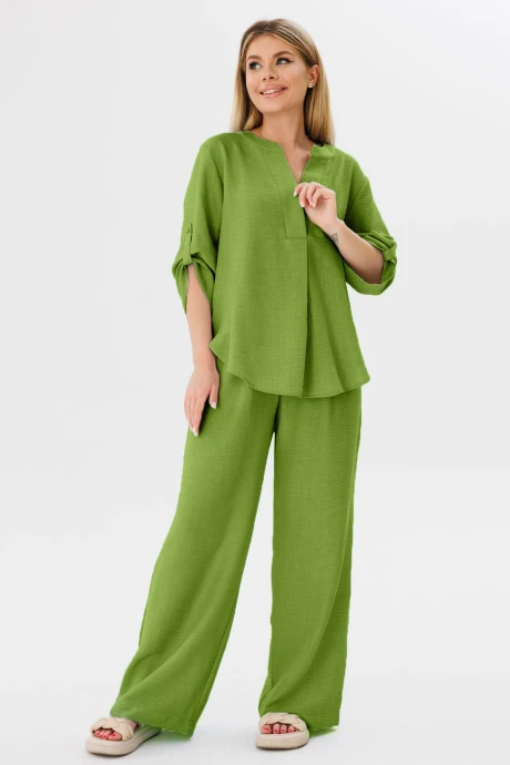 Брючный костюм AmberaStyle 2075-2 шартрез двойка #1