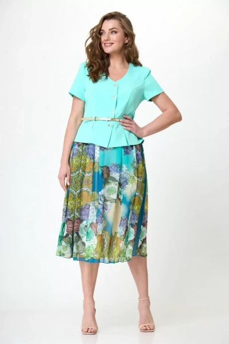 Жакет (пиджак) *Распродажа Anelli 690 бирюза #1