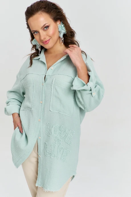 Рубашка AVE RARA 2182/4 Пыльная мята #1