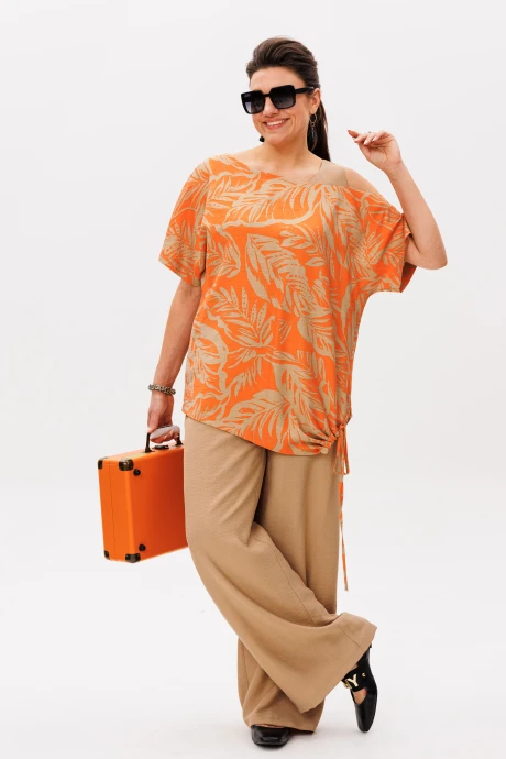 Брючный костюм Anelli 1537 апельсиновый капучино #1