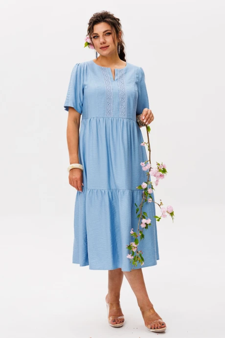 Платье Anelli 1604 голубое кружево #1