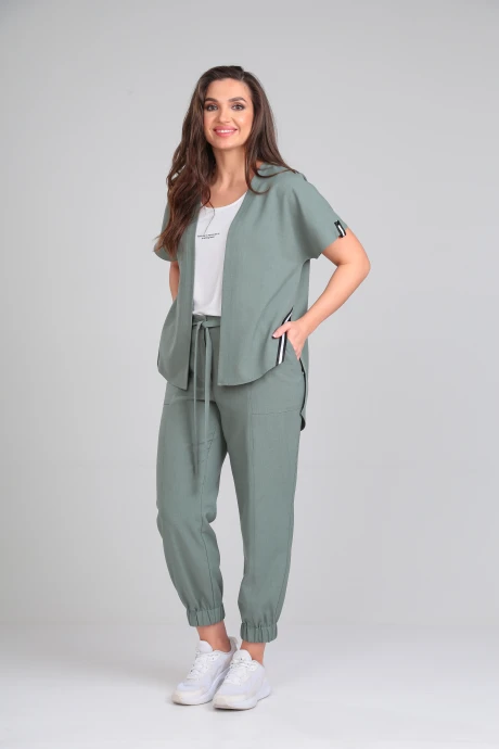 Брючный костюм Карина Делюкс 1355 полынь #1