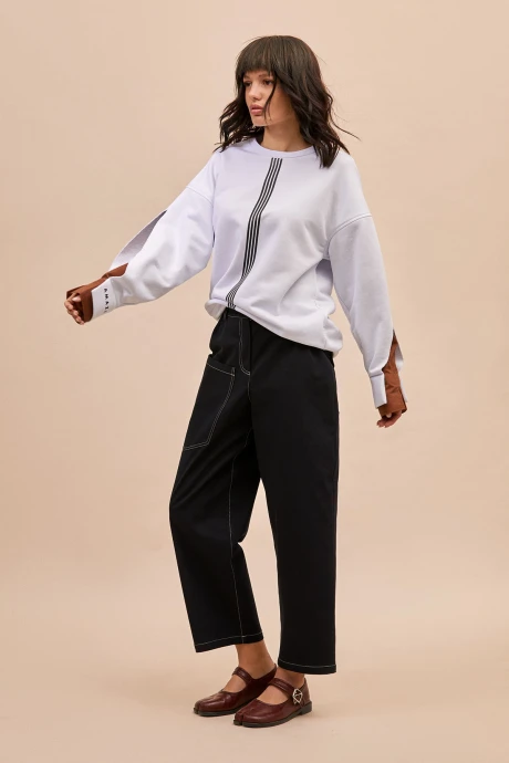 Джемпер (кофта) RIVOLI 3104 белый, светло-коричневый #1