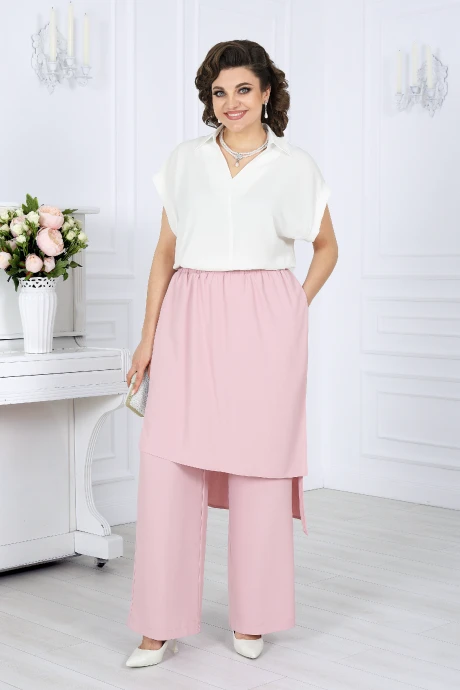 Брючный костюм Нинель Шик 6059 розовый двойка #1