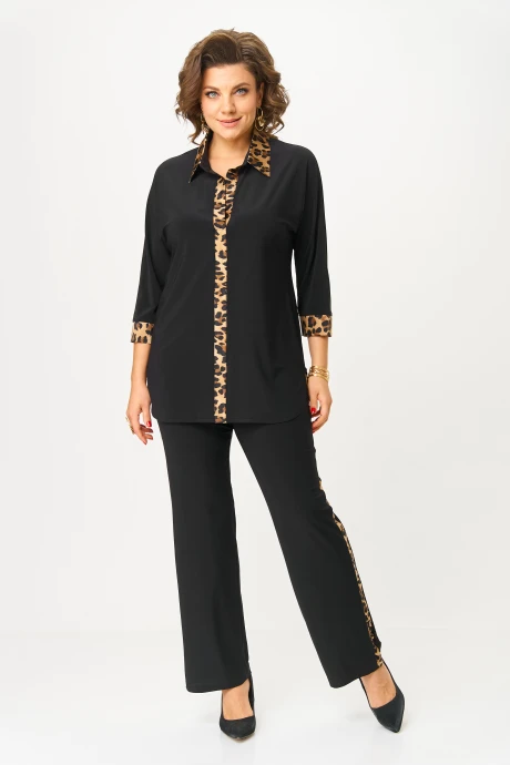 Брючный костюм Svetlana-Style 3017 чёрный+леопард #1