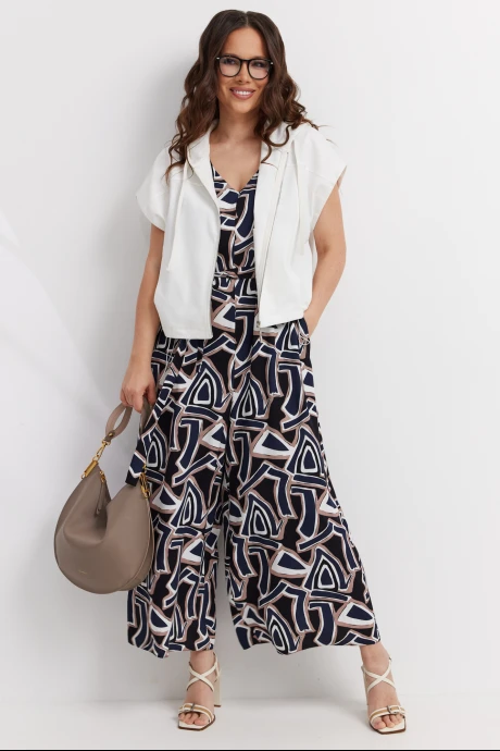 Комбинезон Магия Моды 2600 сине-бежевый+ белый двойка #1