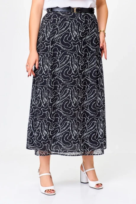 Юбка *Распродажа Swallow 753.1 Черный в белый принт #1