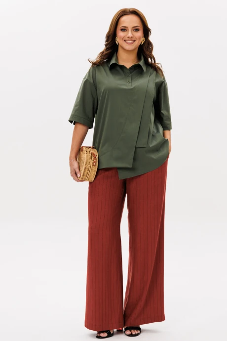 Брючный костюм Мублиз 251 хаки+терракот двойка #1