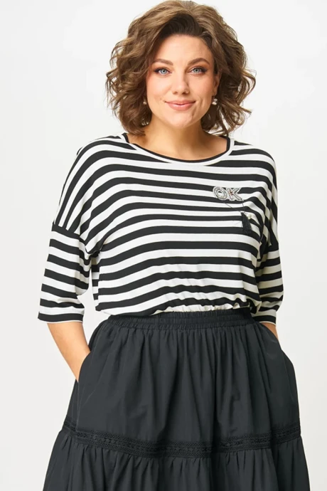 Блузка ANDINA CITY 3012-25 белый/чёрный #1