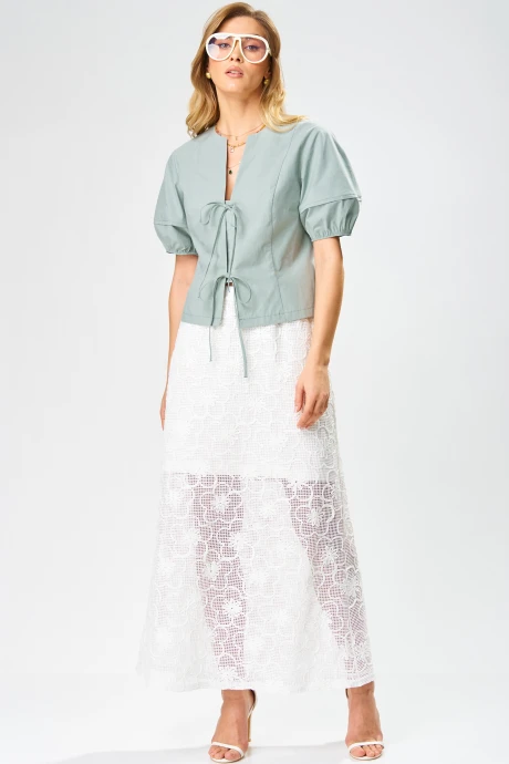 Юбочный костюм LAIKONY L-823 минт+белый #1