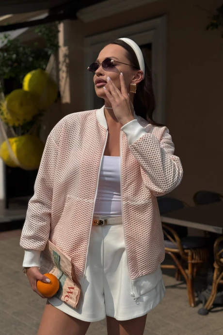 Бомбер DilanaVIP 2103 светло-персиковый #1