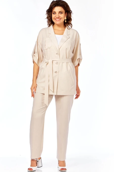 Брючный костюм Тэнси 396 тройка бежевый #1