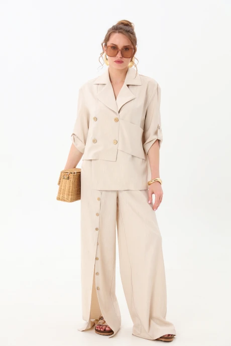 Брючный костюм NikVa 979-4 песок двойка #1