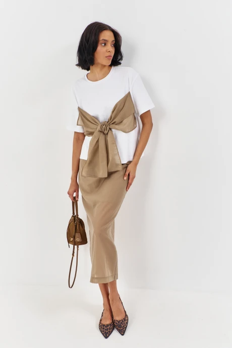 Юбочный костюм *Распродажа FLAIM 1169 белый капучино #1