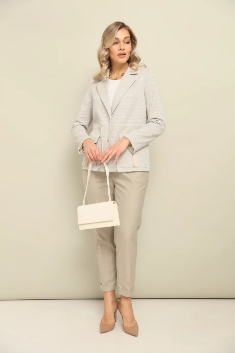 Брючный костюм *Распродажа LM К110145 голубо-бежевый двойка #1