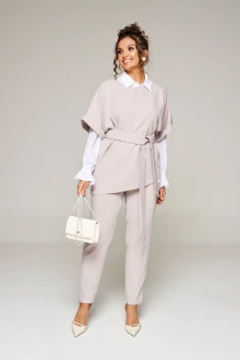 Брючный костюм Beautiful&Free 6343 бежевый тройка