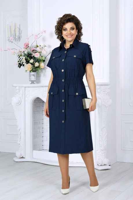 Платье Нинель Шик 6074 синий #1