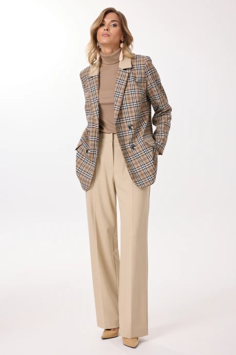 Брючный костюм Твой Имидж 2226 песочный тройка #1