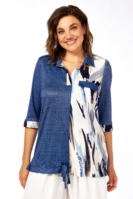 Блузка Abbi 4060 сине-бежевый #1