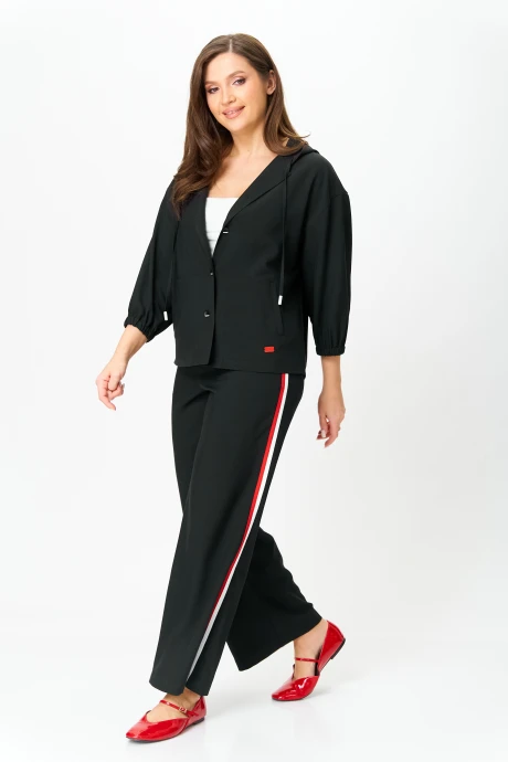 Брючный костюм Карина Делюкс 1327 черный двойка #1