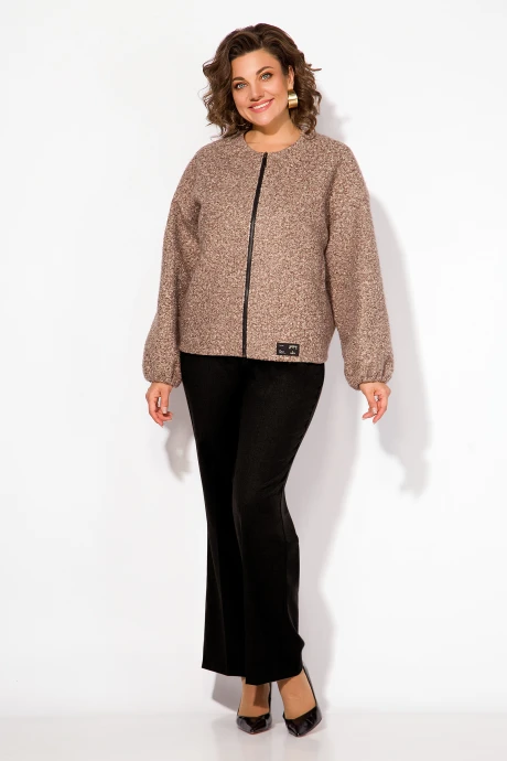 Брючный костюм Лилиана 1465 БрПн капучино+черн двойка #1