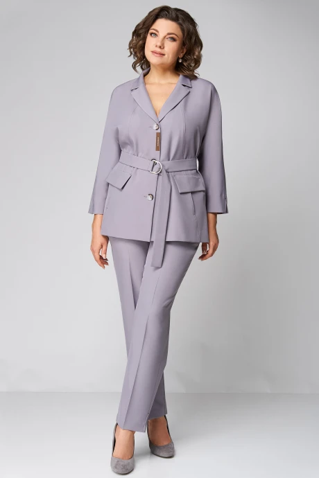 Брючный костюм Мишель Стиль 1297 серый двойка #1