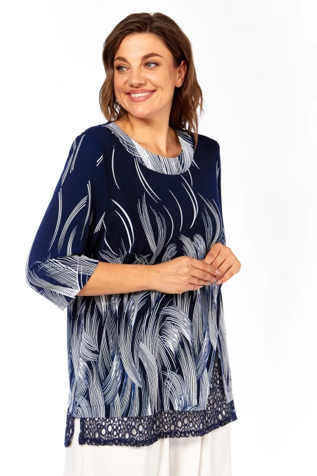 Блузка Abbi 4061 темно-синий с белым #1